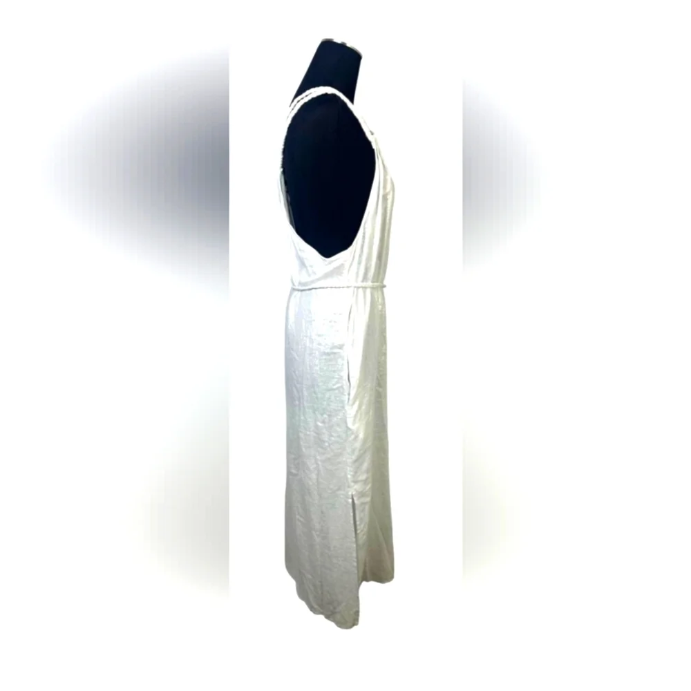 Tahari White Metallica Rope Straps Maxi Swim Cover-up (Nwt) - Picture 3 of 4